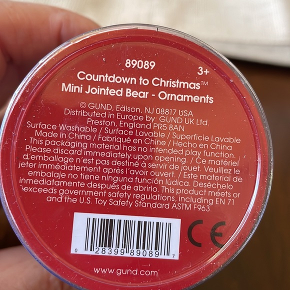 Rare Gund Holiday countdown to Christmas Mini Jointed bear ornament - Picture 5 of 7